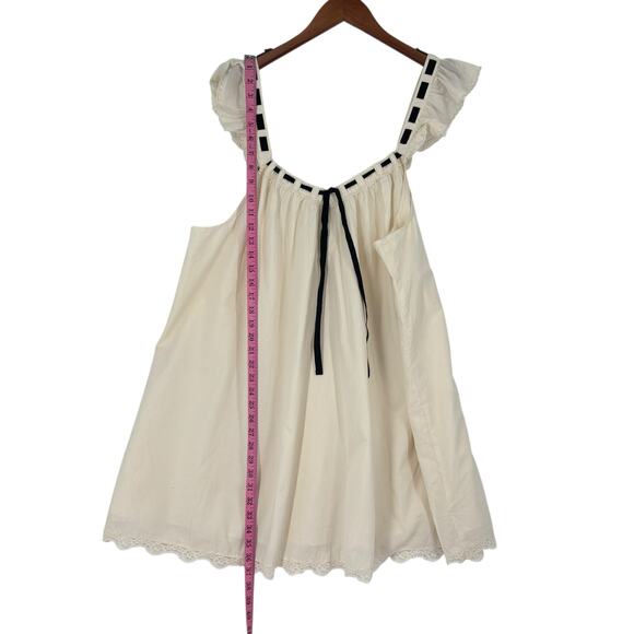 Aerie Femme Bow Nightie New With Tags Size XXL Off White Cotton - Picture 10 of 16